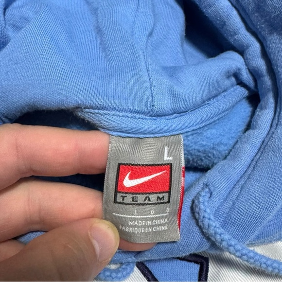 Vintage 2000s Nike Center Swoosh UNC Tarheels Hoodie Sweatshirt Adult Large - Picture 5 of 7